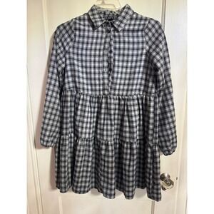Hyfve‎ Hyfve Hyfve Plaid Mini Dress/Top Gathered Sleeve-Great Dress